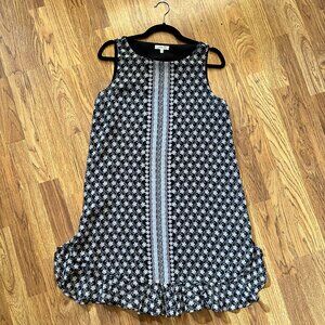 MAX STUDIO Sleeveless Ruffle Hem Boho Shift Dress Size S